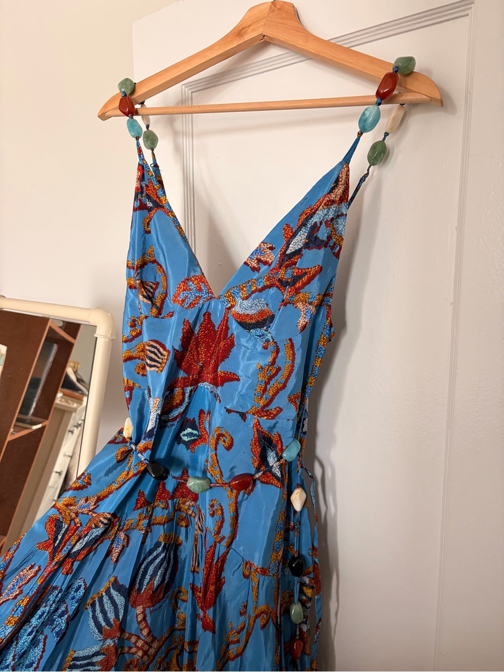 Blue Resort Stone Strap One-Piece Dress